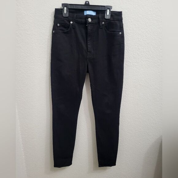 7 For All Mankind High Rise Black Jeans - Picture 1 of 5